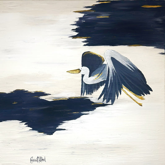 Flight Through the Storm Pelican Original Textured Painting