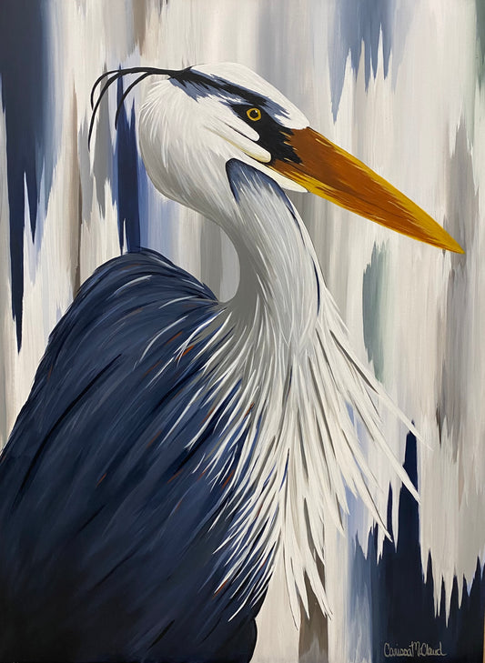 Southern Oaks Blue Heron Original Painting Prints